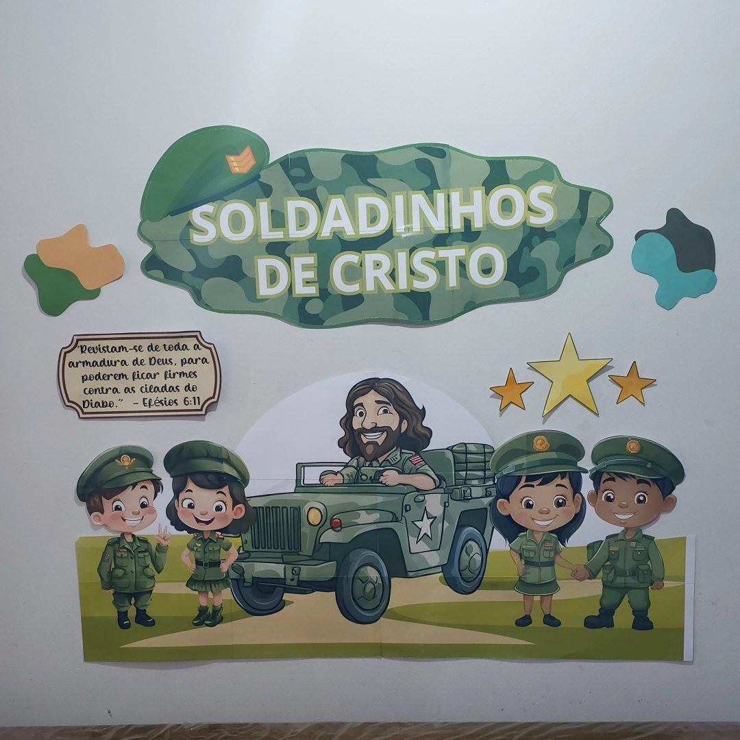 PAINEL SOLDADINHOS DE CRISTO - JESUS E AS CRIANCINHAS