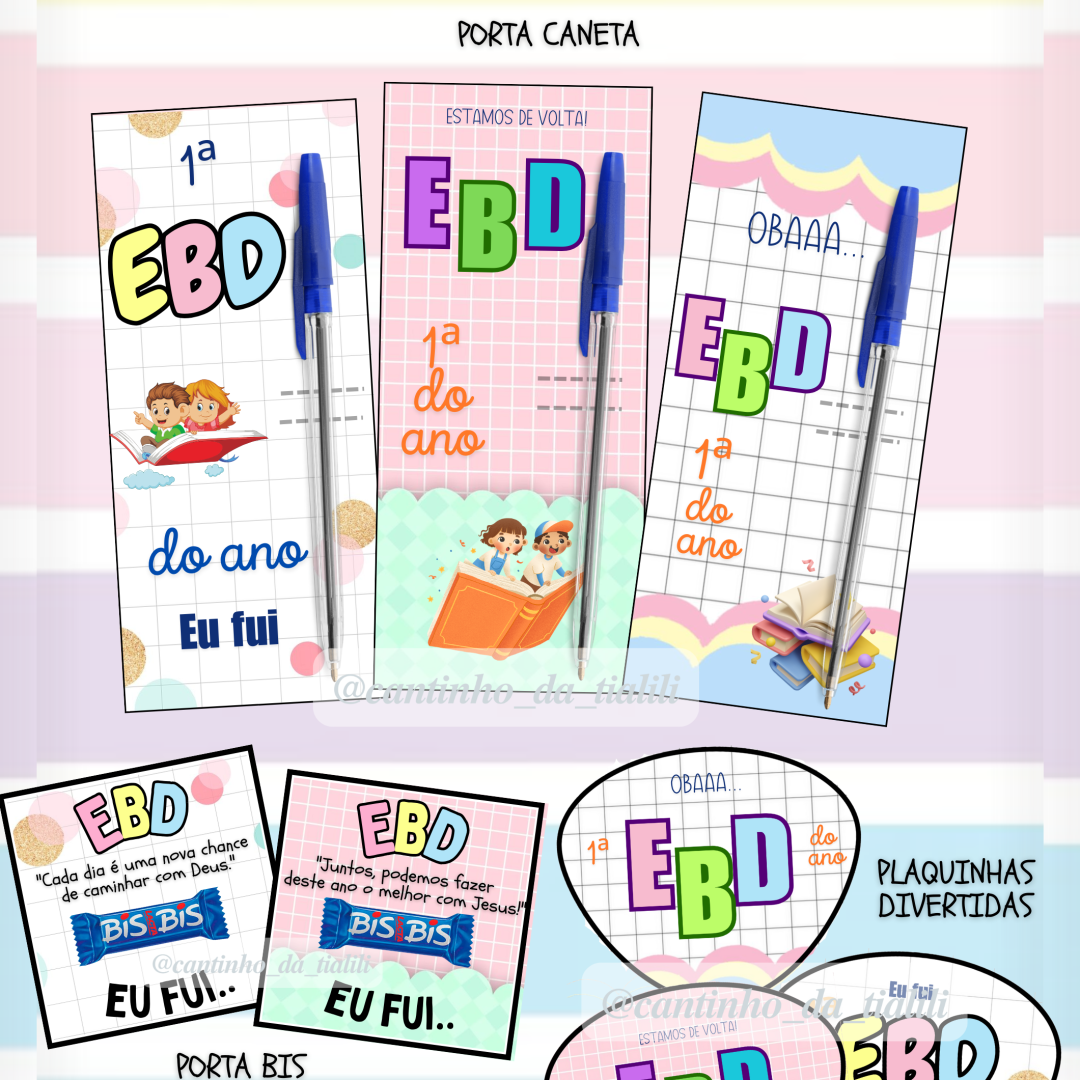 kit lembrancinha primeiro dia EBD