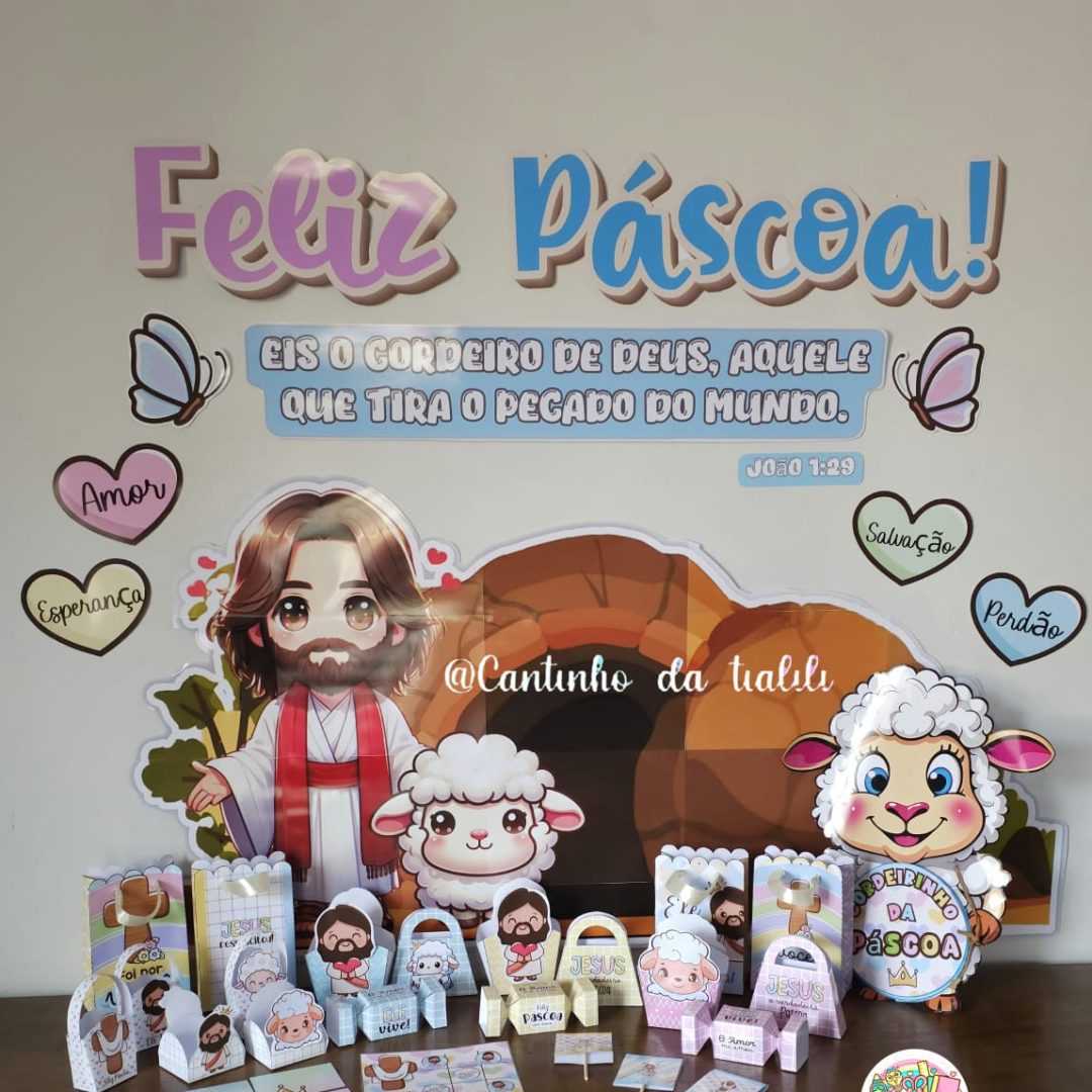 KIT LEMBRANCINHA + PAINEL PÁSCOA CRISTÃ