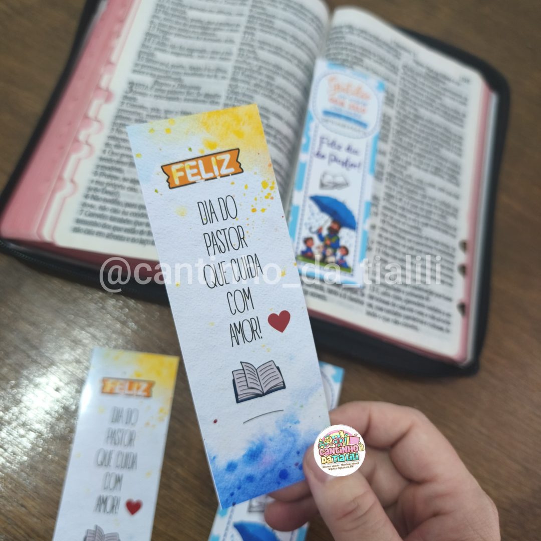 📚 Marca-páginas Dia do Pastor