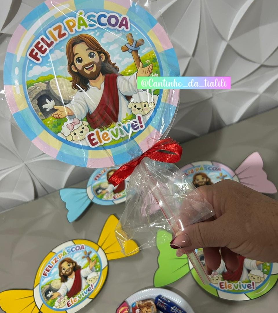 Lembrancinha Pirulito Gigante – Páscoa Cristã