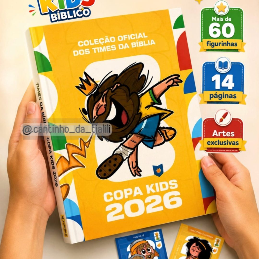 ÁLBUM DE FIGURINHAS Craques da Bíblia – Copa Kids Cristã