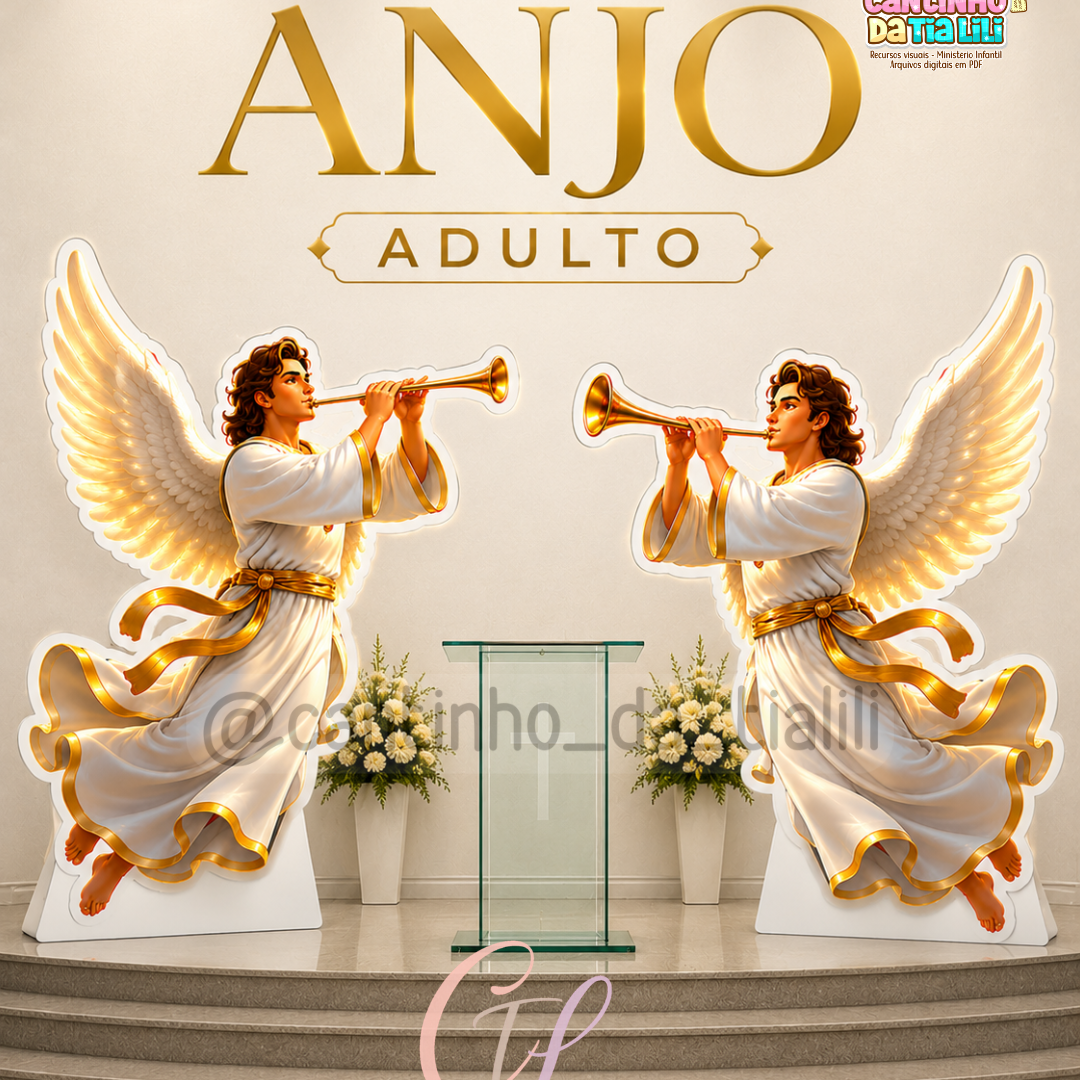 DISPLAY ANJO ADULTO COM TROMBETA