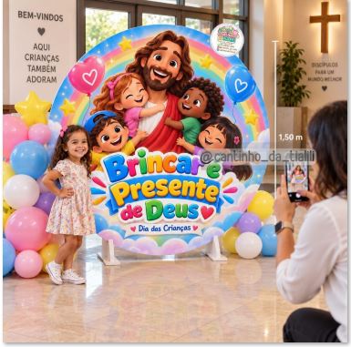 PAINEL CIRCULAR DIA DAS CRIANÇAS | BRINCAR É PRESENTE DE DEUS