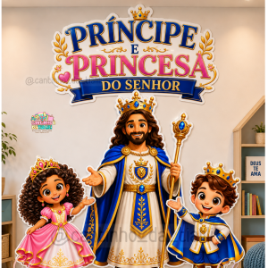 decoração portal celestial + disply jesus segurando coroa